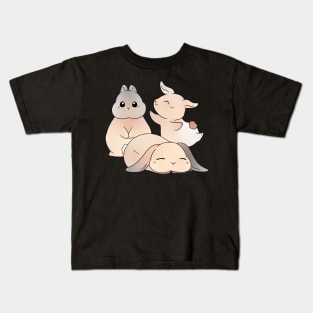 Cream Full Squat Rabbit | Cream BSC | Bunniesmee Kids T-Shirt